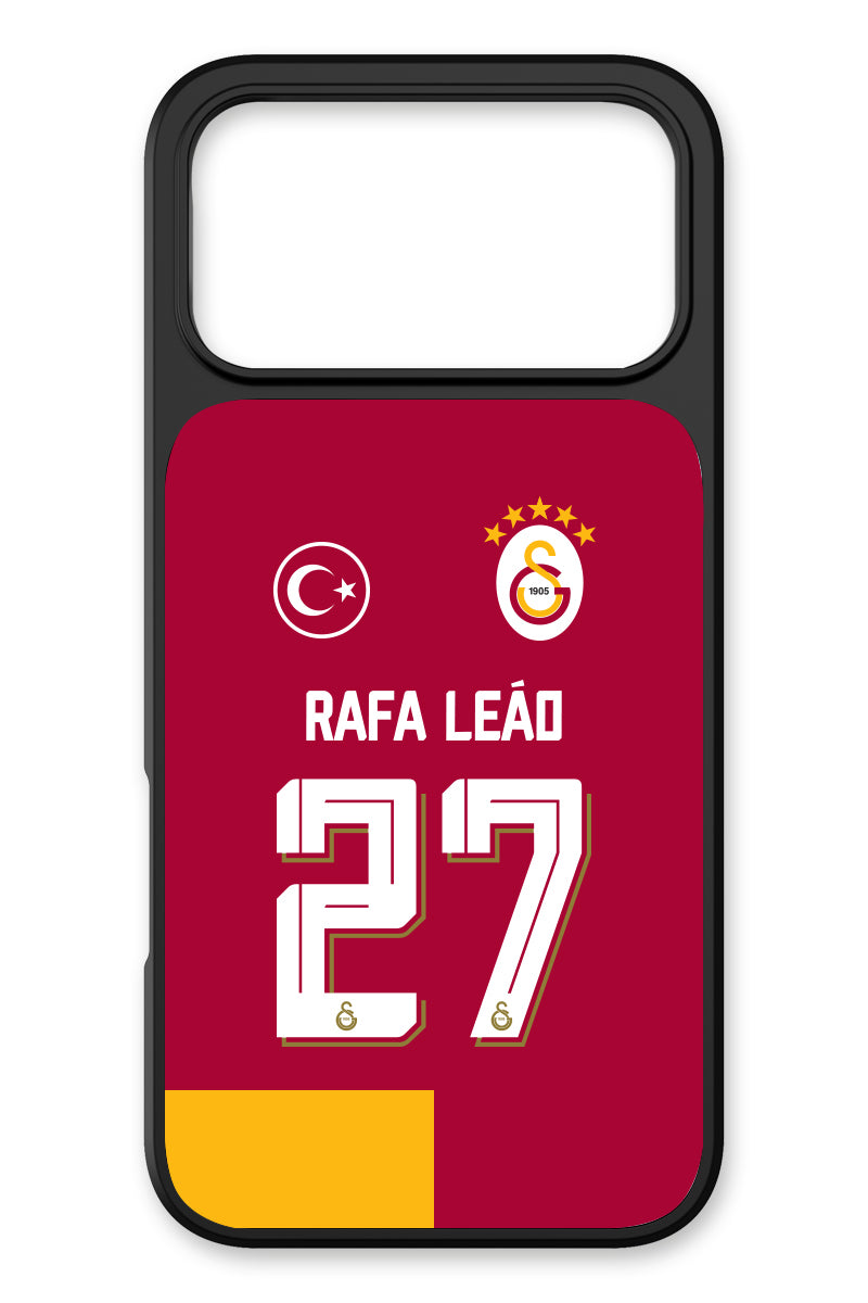 Galatasaray Rafael Leão Parçalı Forma iPhone 17 Pro Max Cam Telefon Kılıfı