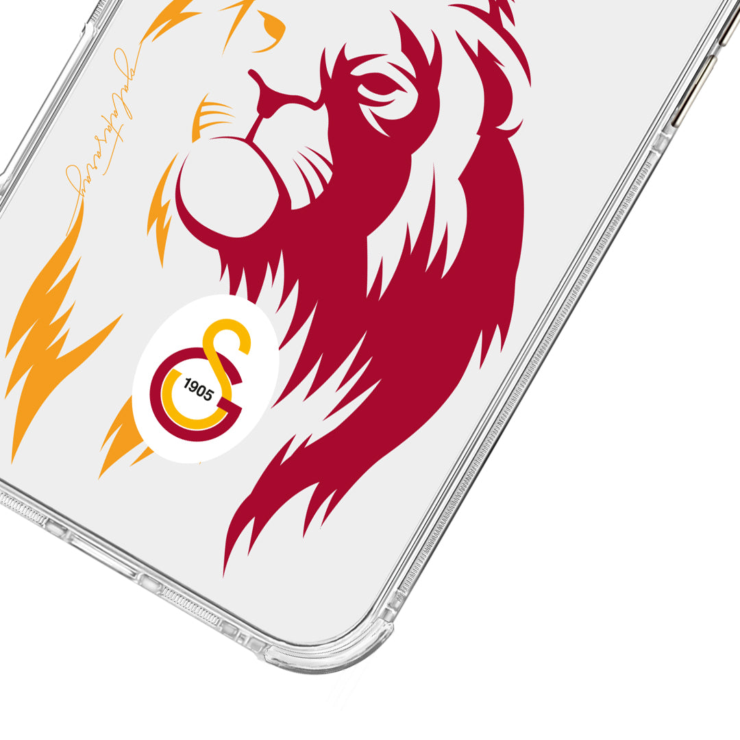 Galatasaray Sarıyla Kırmızı Aslan Şeffaf Telefon Kılıfı