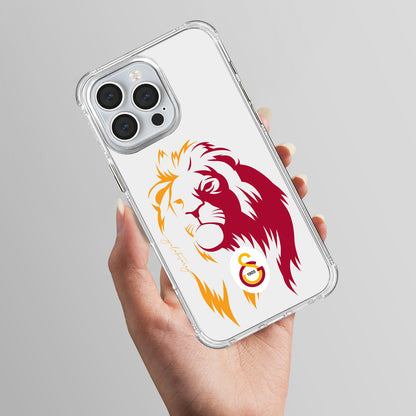 Galatasaray Sarıyla Kırmızı Aslan Şeffaf Telefon Kılıfı