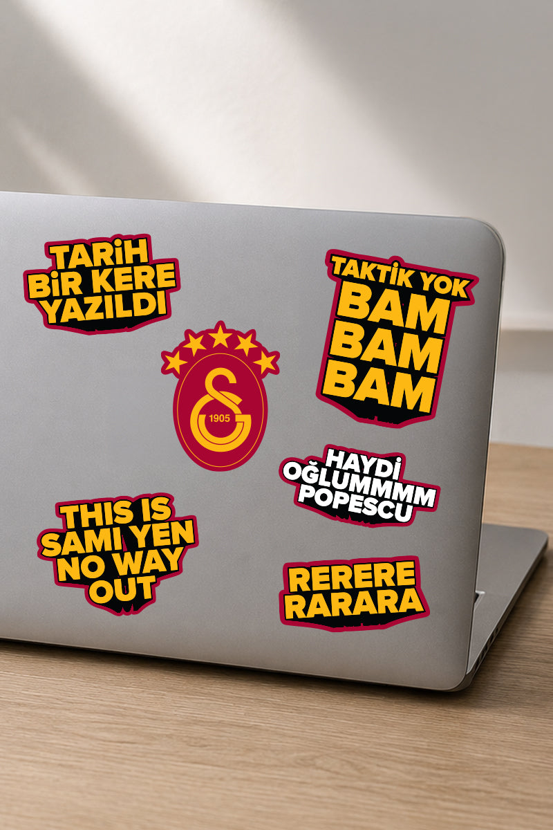 Galatasaray Sticker Seti Kırmızı Slogan - Lisanslı Orijinal