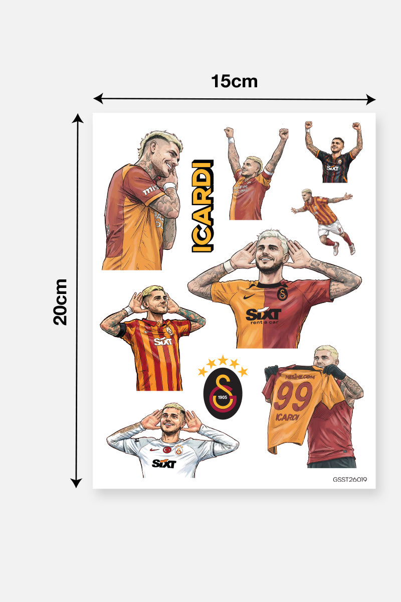 Galatasaray Sticker Seti Mauro Icardi Gol - Lisanslı Orijinal