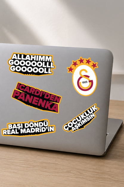 Galatasaray Sticker Seti Sarı Slogan - Lisanslı Orijinal
