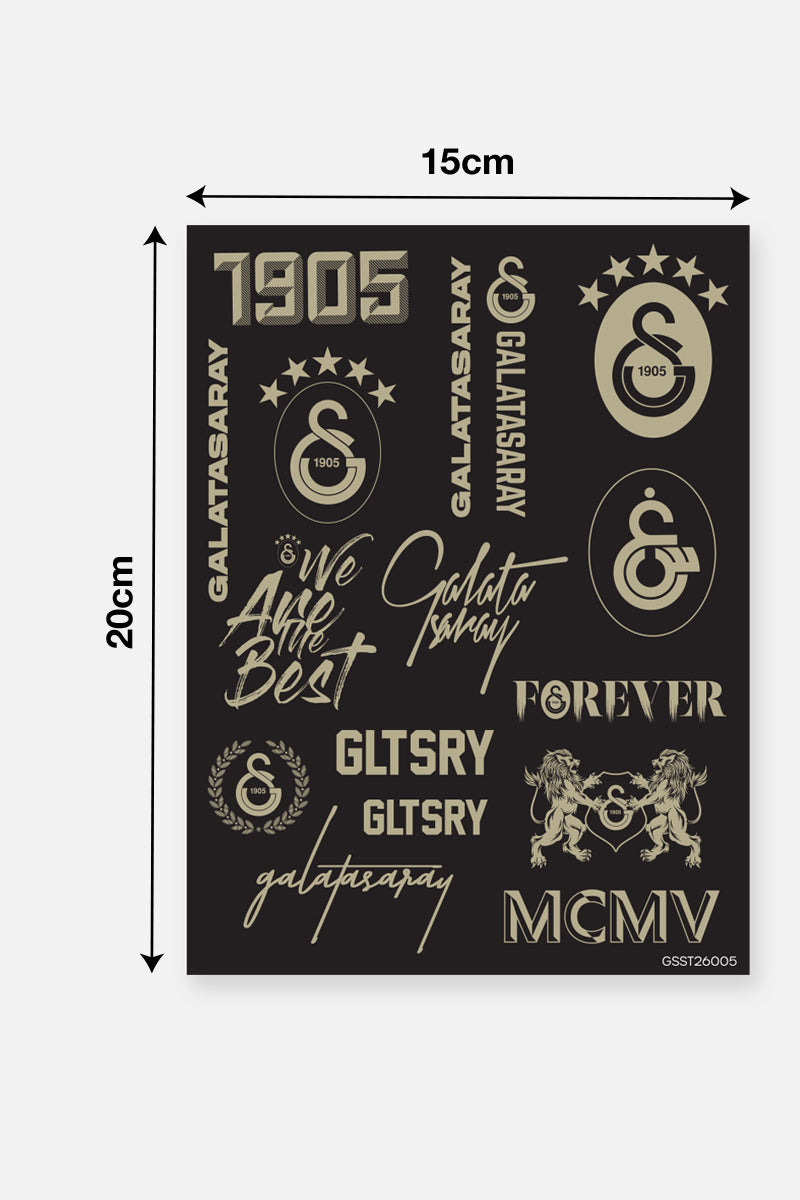 Galatasaray Sticker Seti Siyah Asil - Lisanslı Orijinal