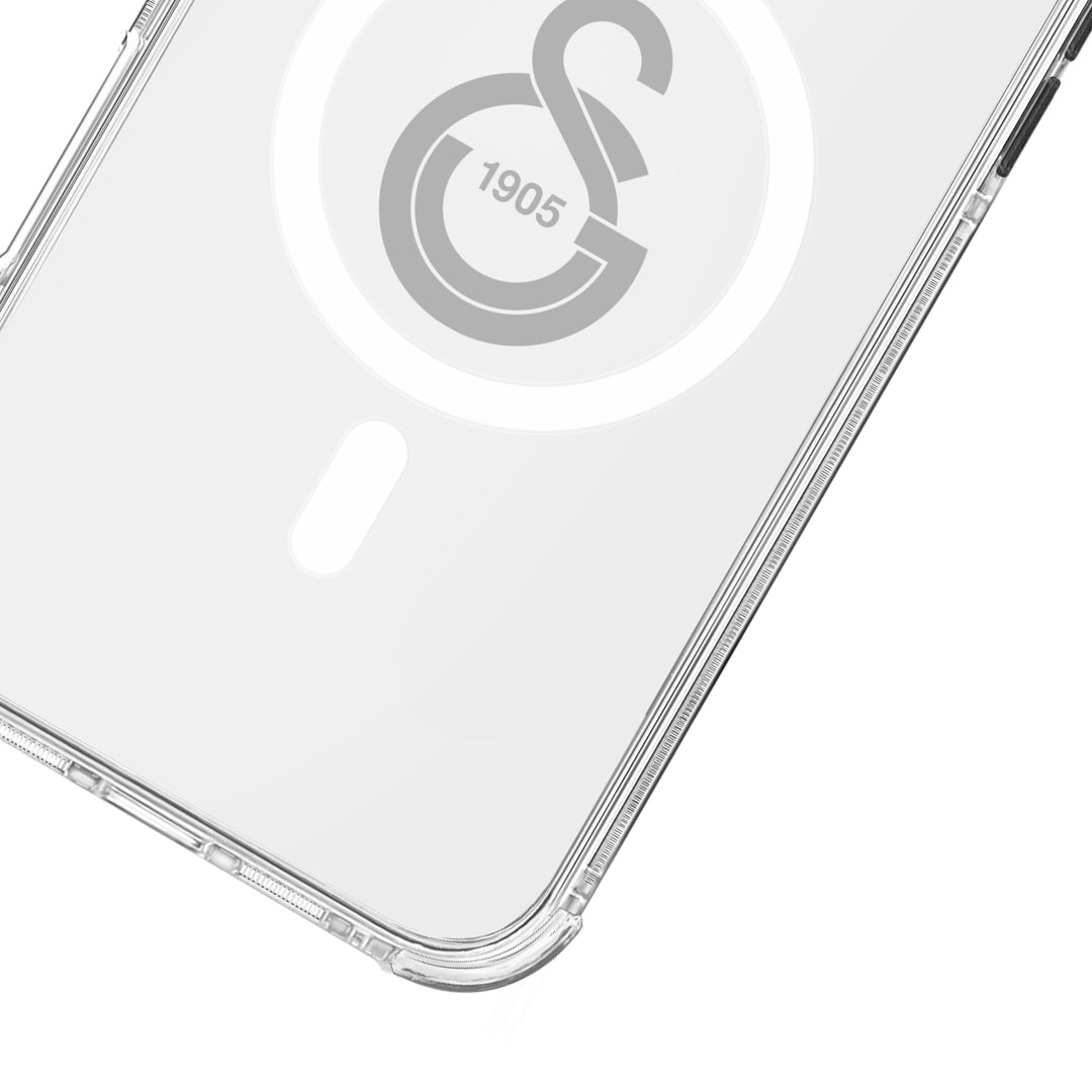 Galatasaray Tek Renk Gri Arma Magsafe Şeffaf Telefon Kılıfı