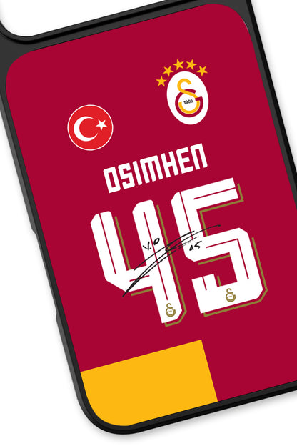 Galatasaray Victor Osimhen Parçalı Forma İmzalı Cam Telefon Kılıfı