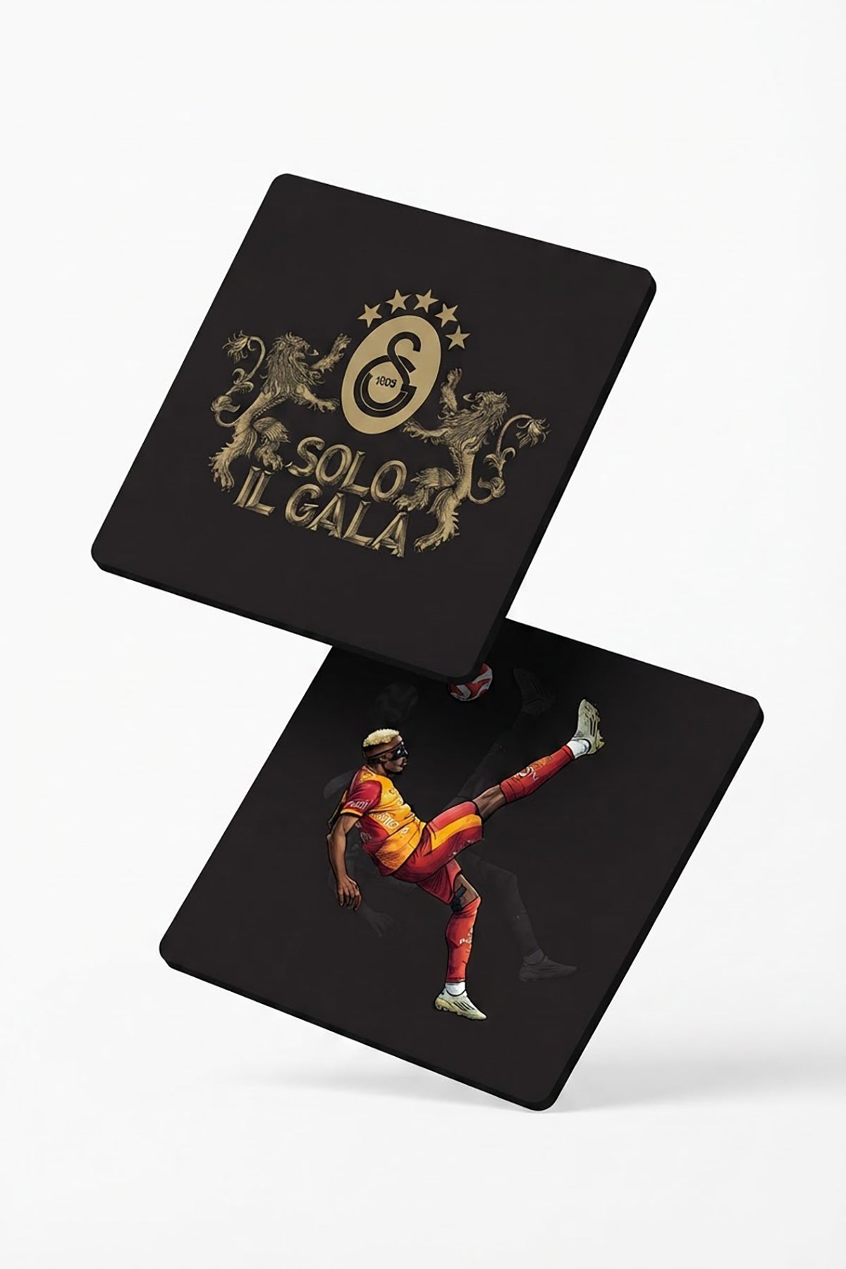 Galatasaray Victor Osimhen Solo Il Gala Ahşap Bardak Altlığı