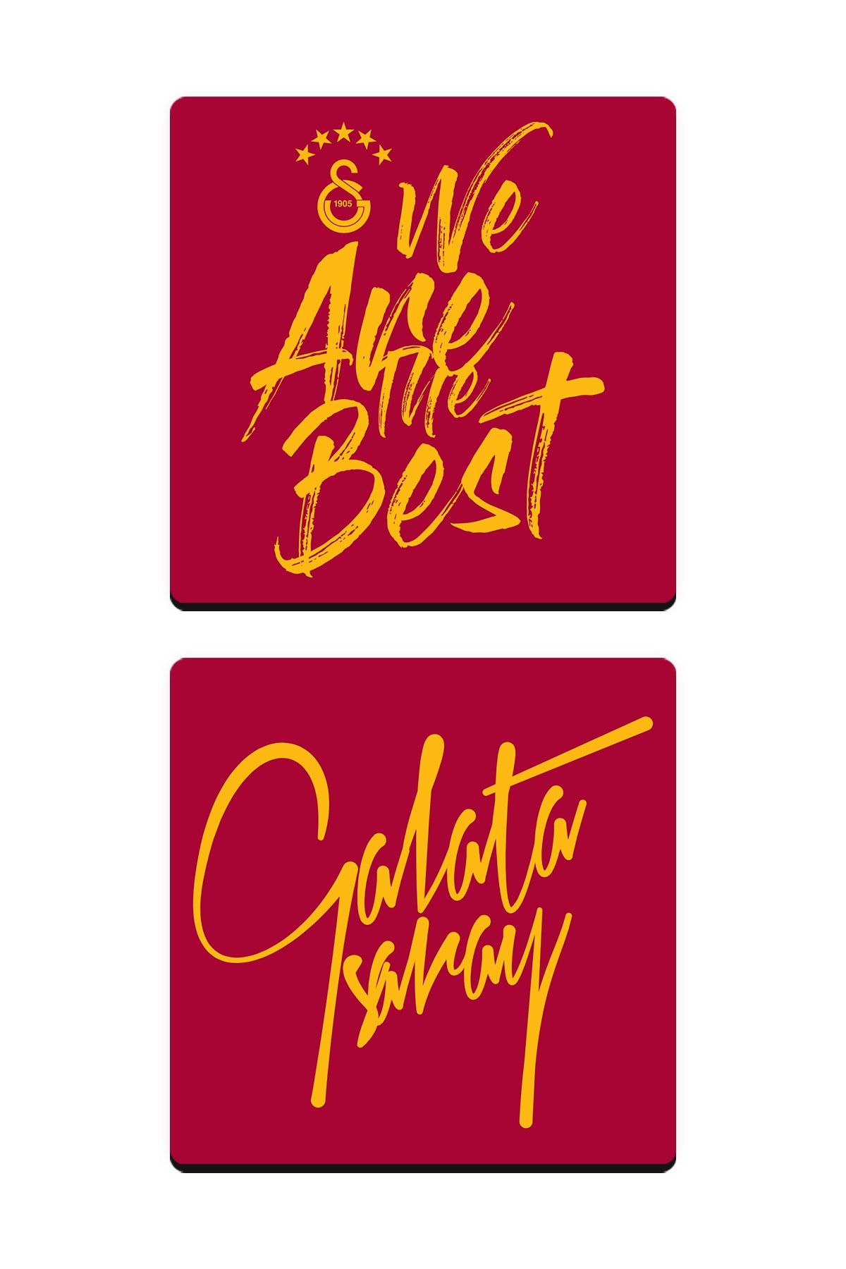 Galatasaray We Are The Best Ahşap Bardak Altlığı 2'li Set