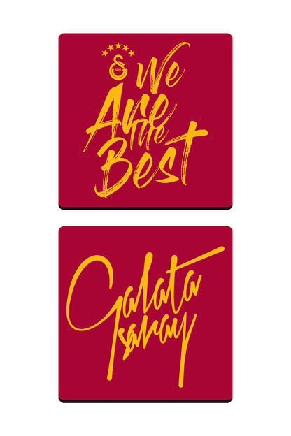 Galatasaray We Are The Best Ahşap Bardak Altlığı 2'li Set