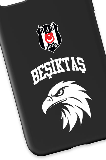 Beşiktaş Kolej Yazı Kartal Siyah Silikon Telefon Kılıfı