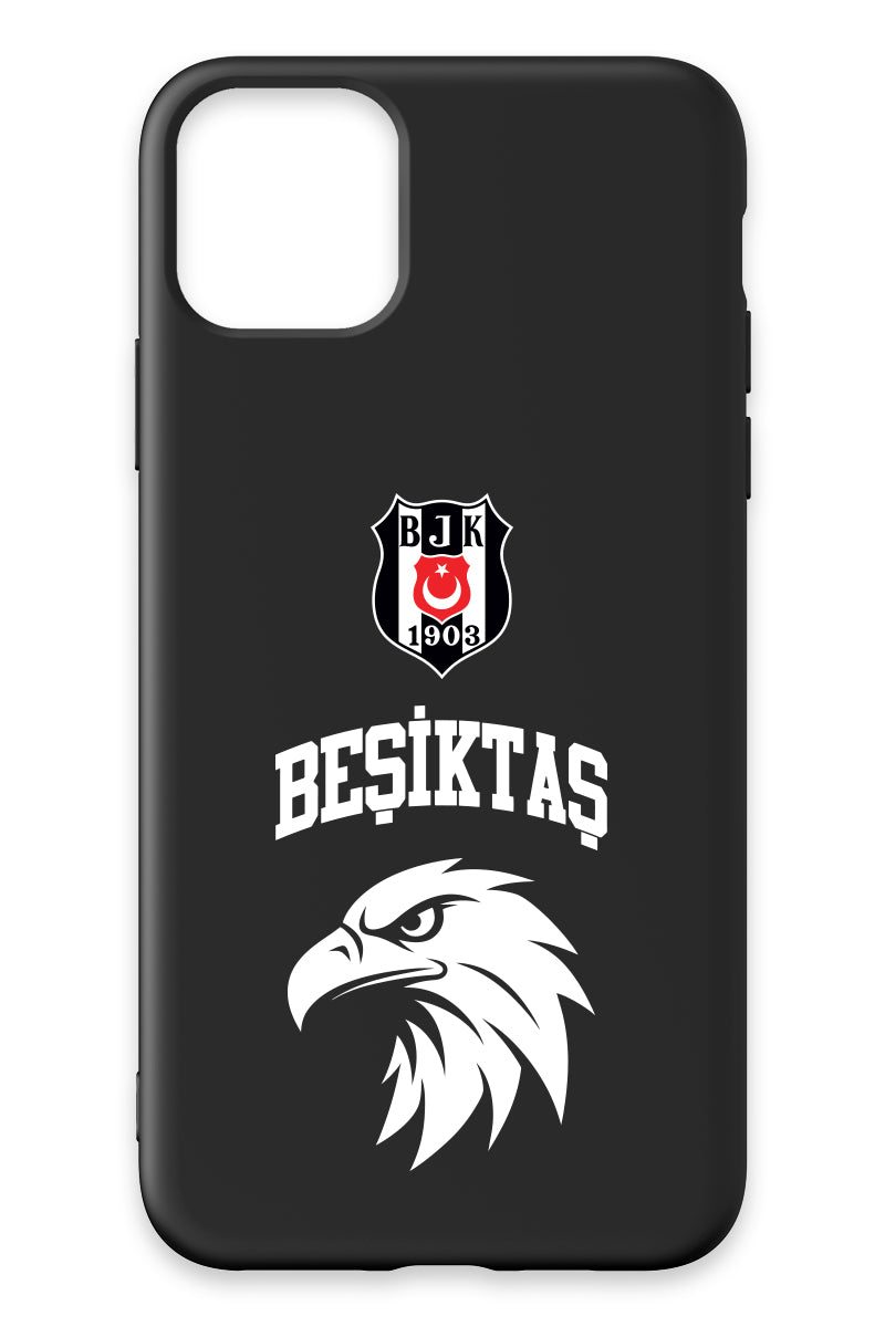 Beşiktaş Kolej Yazı Kartal Siyah Silikon Telefon Kılıfı