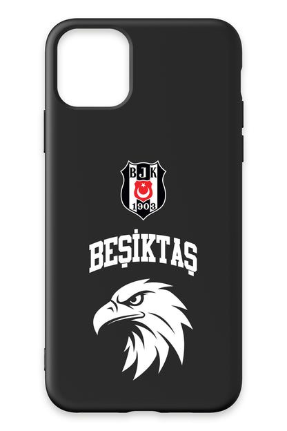 Beşiktaş Kolej Yazı Kartal Siyah Silikon Telefon Kılıfı
