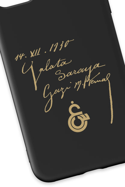 Galatasaray Atatürk İmza Siyah Silikon Telefon Kılıfı