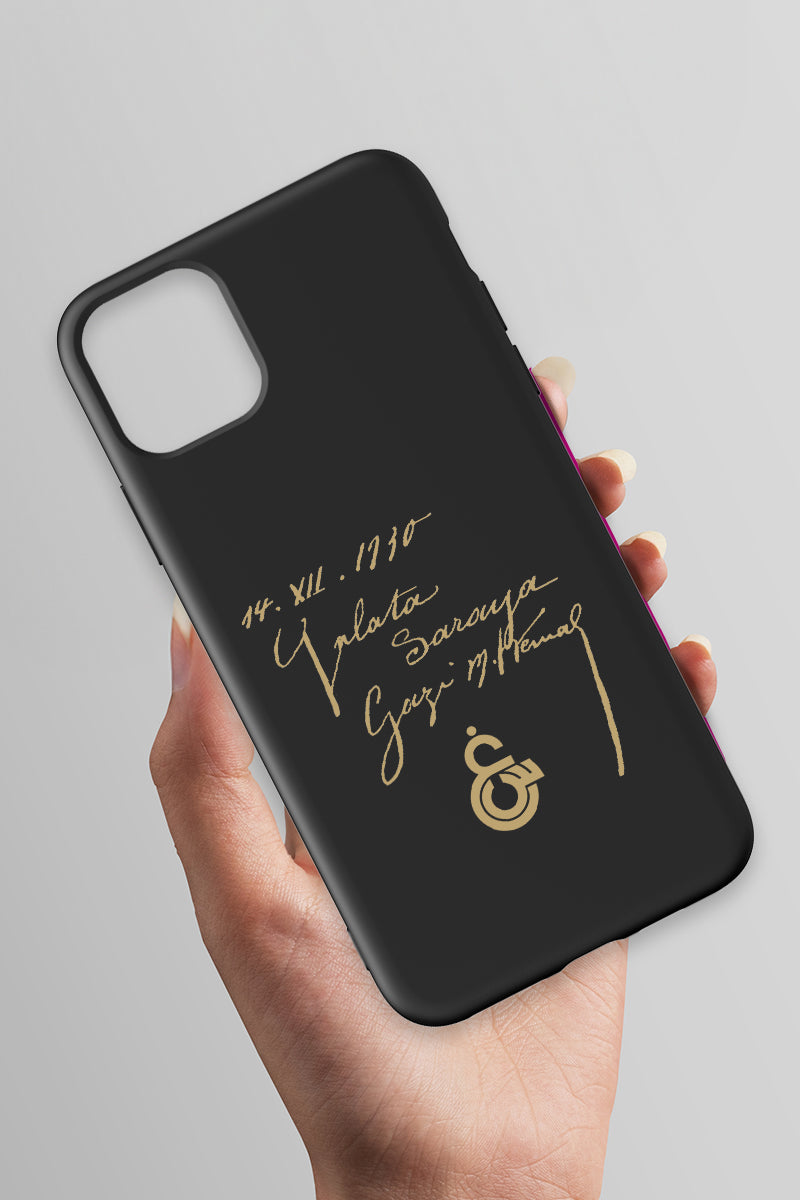 Galatasaray Atatürk İmza Siyah Silikon Telefon Kılıfı