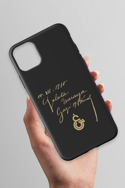 Galatasaray Atatürk İmza Siyah Silikon Telefon Kılıfı