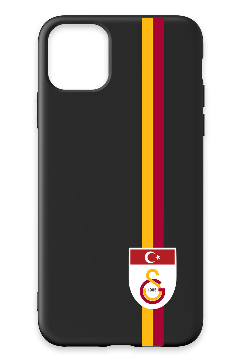 Galatasaray Parçalı Şerit Bayrak Arma Siyah Silikon Telefon Kılıfı