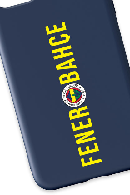 Fenerbahçe Dikey Yazı Lacivert Silikon Telefon Kılıfı