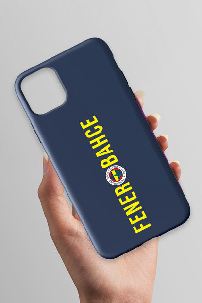 Fenerbahçe Dikey Yazı Lacivert Silikon Telefon Kılıfı