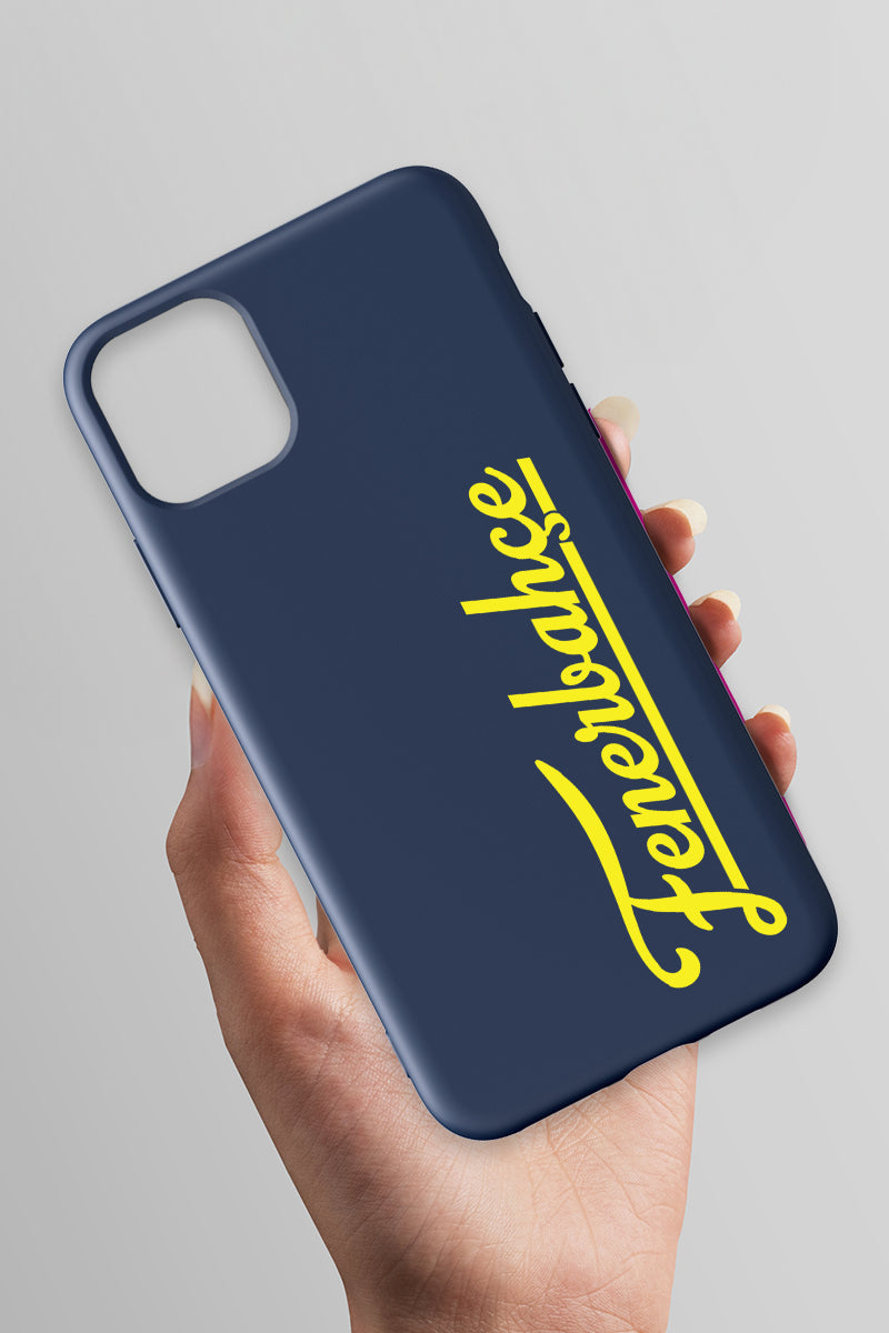 Fenerbahçe El Yazı Lacivert Silikon Telefon Kılıfı