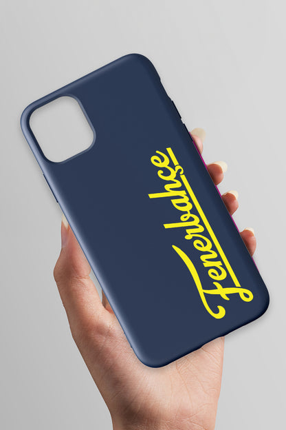 Fenerbahçe El Yazı Lacivert Silikon Telefon Kılıfı
