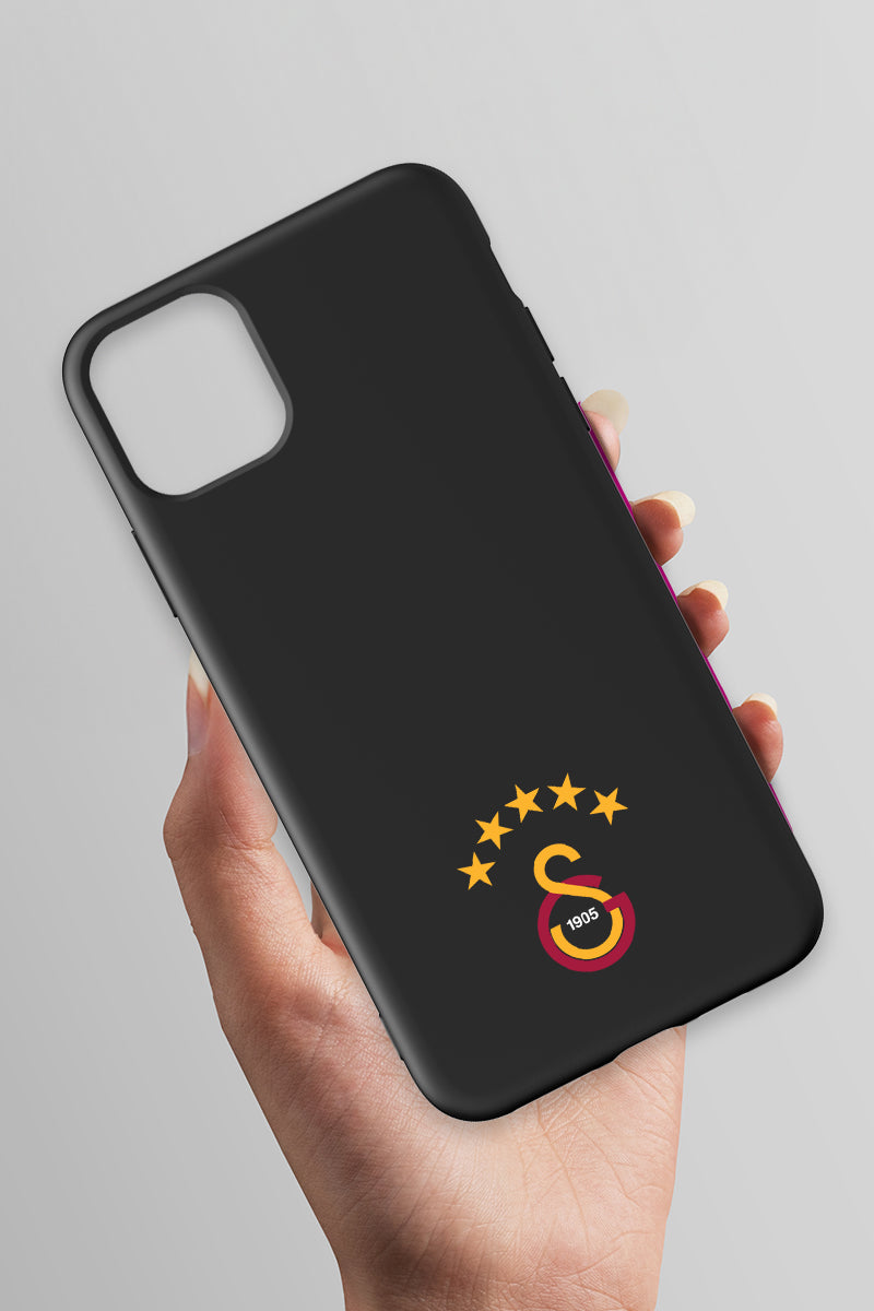 Galatasaray 5 Yıldız Arma Siyah Silikon Telefon Kılıfı