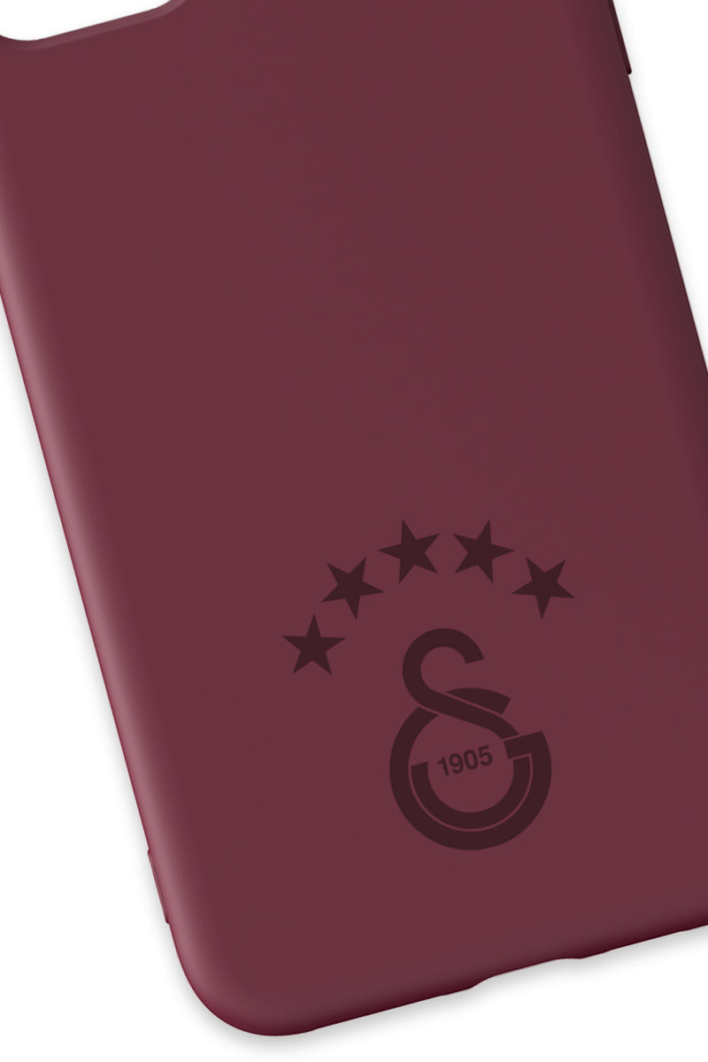 Galatasaray 5 Yıldız Bordo Silikon Telefon Kılıfı