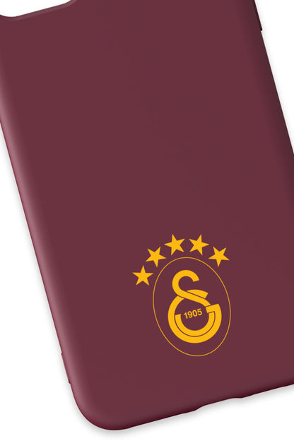 Galatasaray 5 Yıldız Sarı Arma Bordo Silikon Telefon Kılıfı