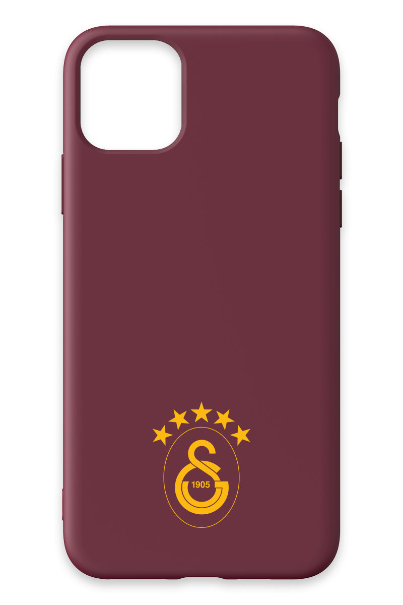 Galatasaray 5 Yıldız Sarı Arma Bordo Silikon Telefon Kılıfı