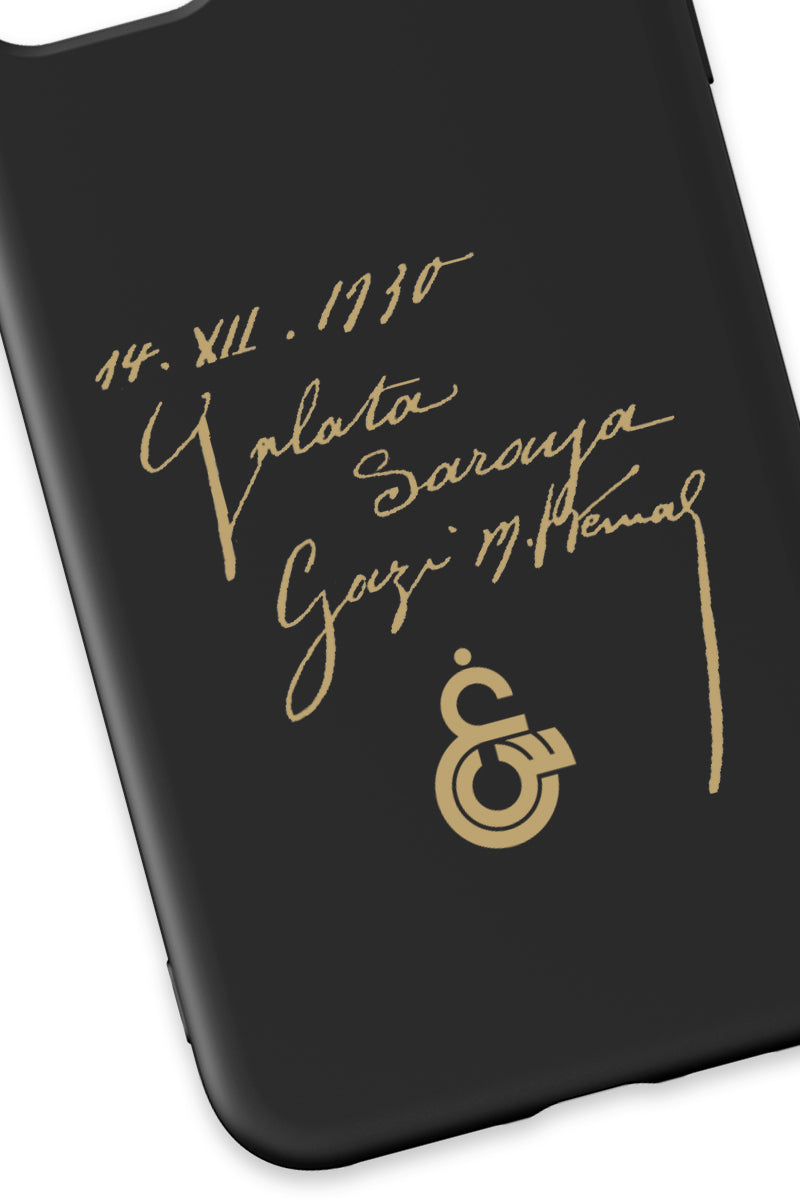 Galatasaray Atatürk İmza Siyah Silikon Telefon Kılıfı