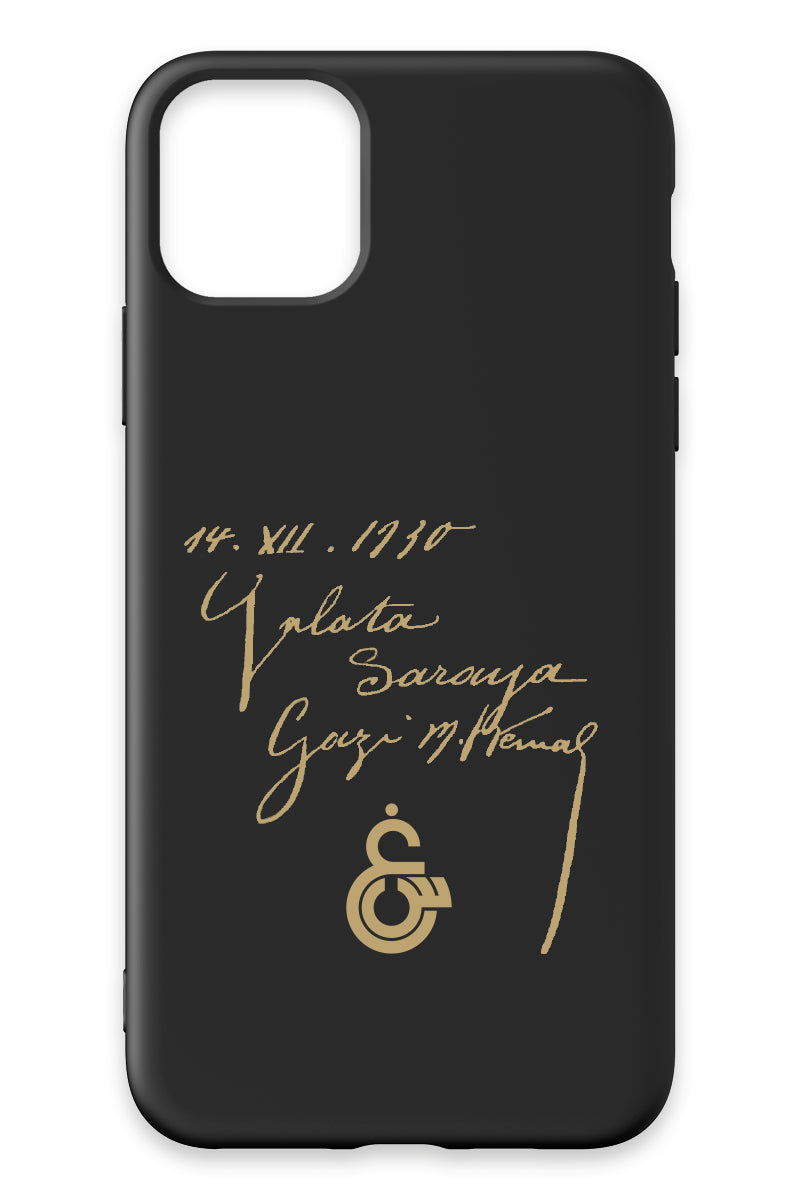 Galatasaray Atatürk İmza Siyah Silikon Telefon Kılıfı