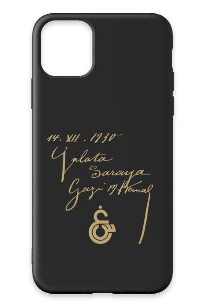 Galatasaray Atatürk İmza Siyah Silikon Telefon Kılıfı