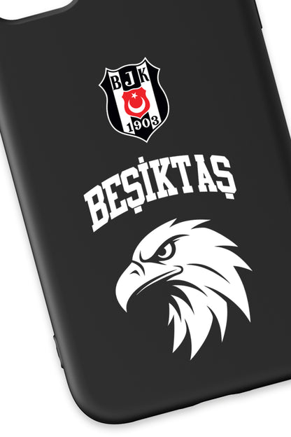 Beşiktaş Kolej Yazı Kartal Siyah Silikon Telefon Kılıfı