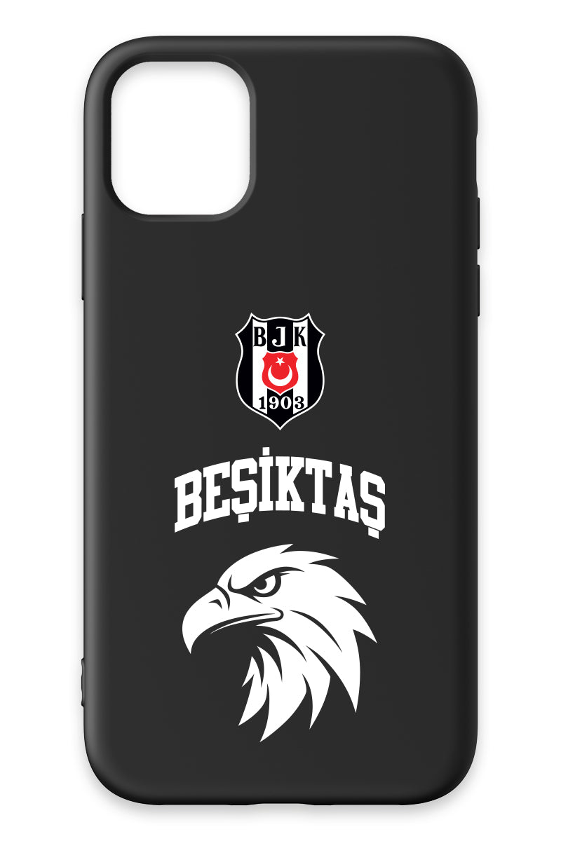 Beşiktaş Kolej Yazı Kartal Siyah Silikon Telefon Kılıfı