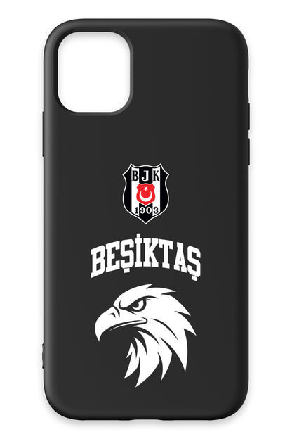 Beşiktaş Kolej Yazı Kartal Siyah Silikon Telefon Kılıfı