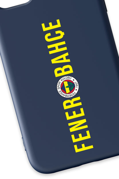 Fenerbahçe Dikey Yazı Lacivert Silikon Telefon Kılıfı