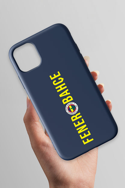 Fenerbahçe Dikey Yazı Lacivert Silikon Telefon Kılıfı
