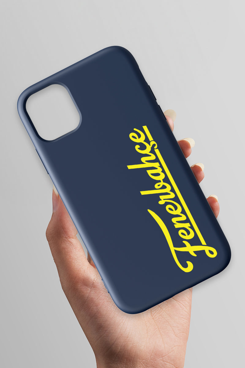 Fenerbahçe El Yazı Lacivert Silikon Telefon Kılıfı