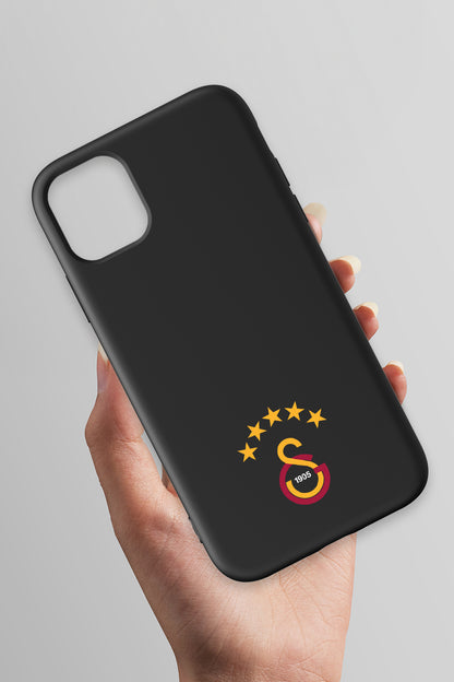 Galatasaray 5 Yıldız Arma Siyah Silikon Telefon Kılıfı