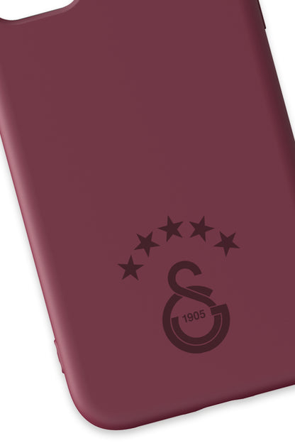 Galatasaray 5 Yıldız Bordo Silikon Telefon Kılıfı