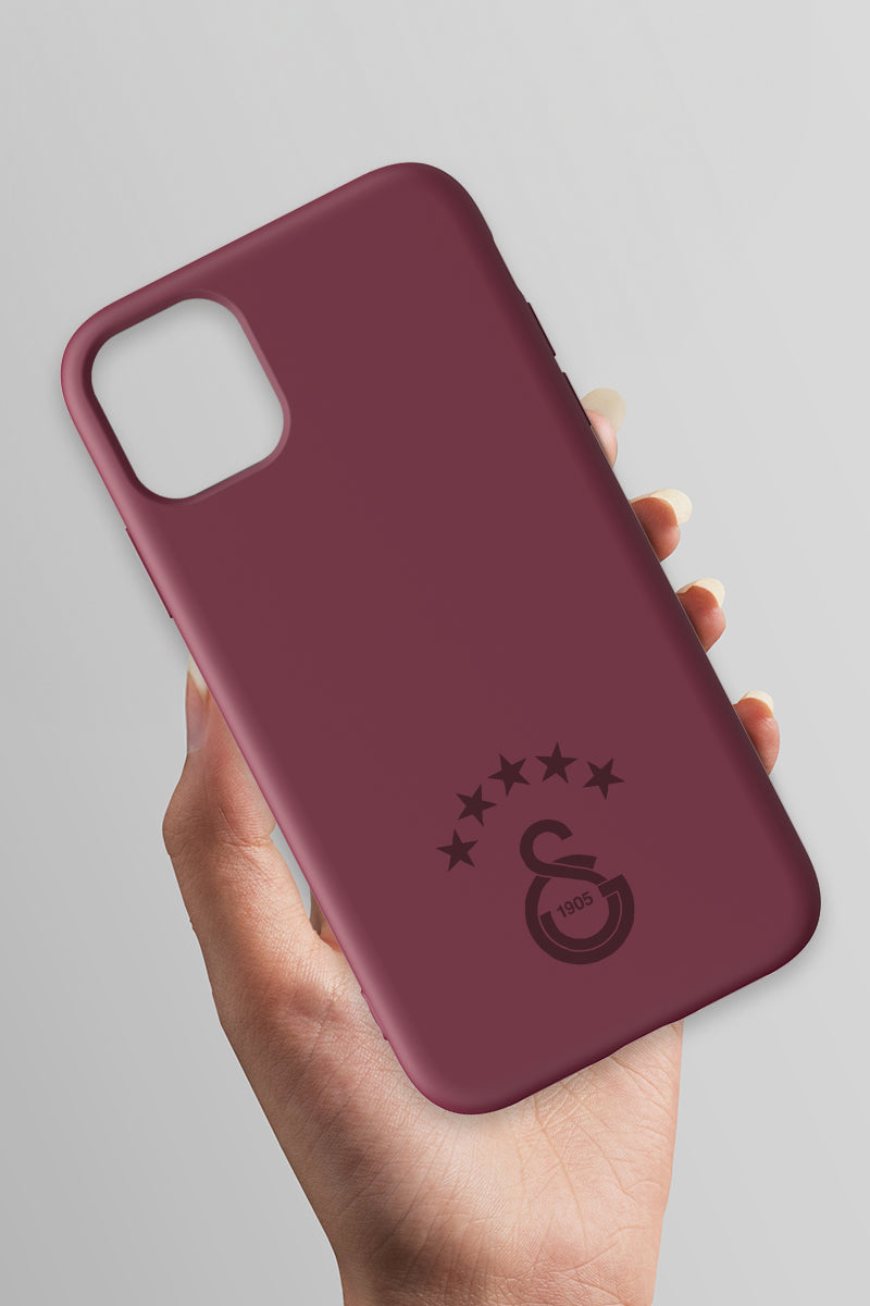 Galatasaray 5 Yıldız Bordo Silikon Telefon Kılıfı