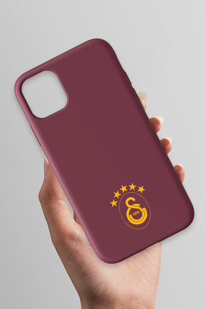 Galatasaray 5 Yıldız Sarı Arma Bordo Silikon Telefon Kılıfı