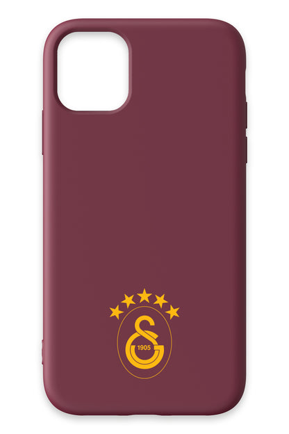 Galatasaray 5 Yıldız Sarı Arma Bordo Silikon Telefon Kılıfı