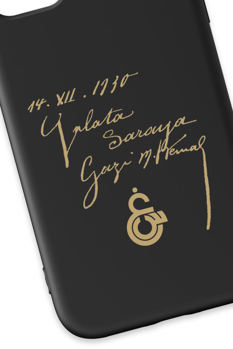 Galatasaray Atatürk İmza Siyah Silikon Telefon Kılıfı
