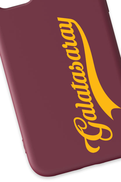 Galatasaray El Yazı Bordo Silikon Telefon Kılıfı