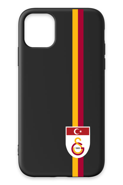 Galatasaray Parçalı Şerit Bayrak Arma Siyah Silikon Telefon Kılıfı