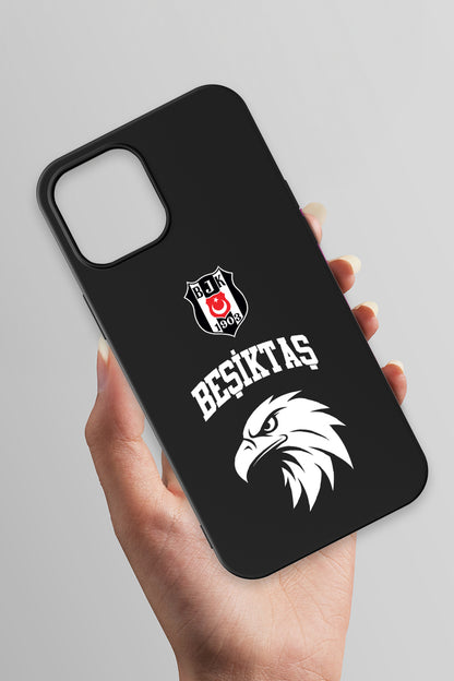 Beşiktaş Kolej Yazı Kartal Siyah Silikon Telefon Kılıfı