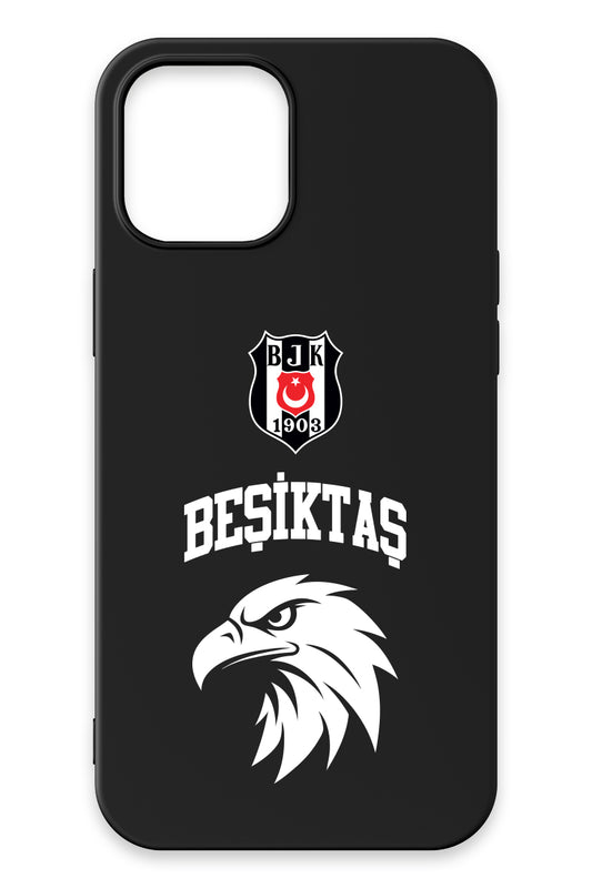 Beşiktaş Kolej Yazı Kartal Siyah Silikon Telefon Kılıfı