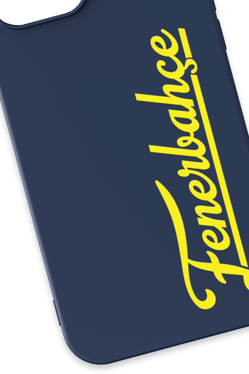 Fenerbahçe El Yazı Lacivert Silikon Telefon Kılıfı