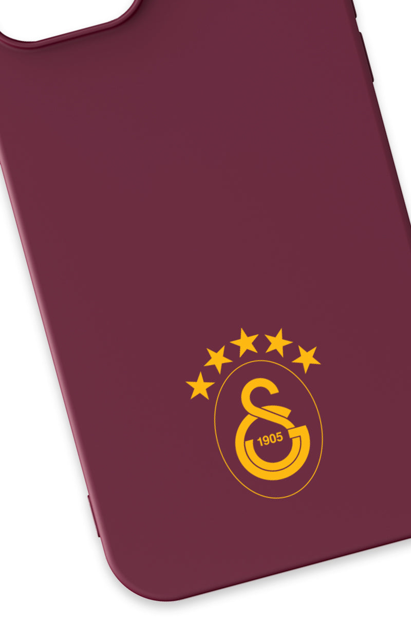 Galatasaray 5 Yıldız Sarı Arma Bordo Silikon Telefon Kılıfı
