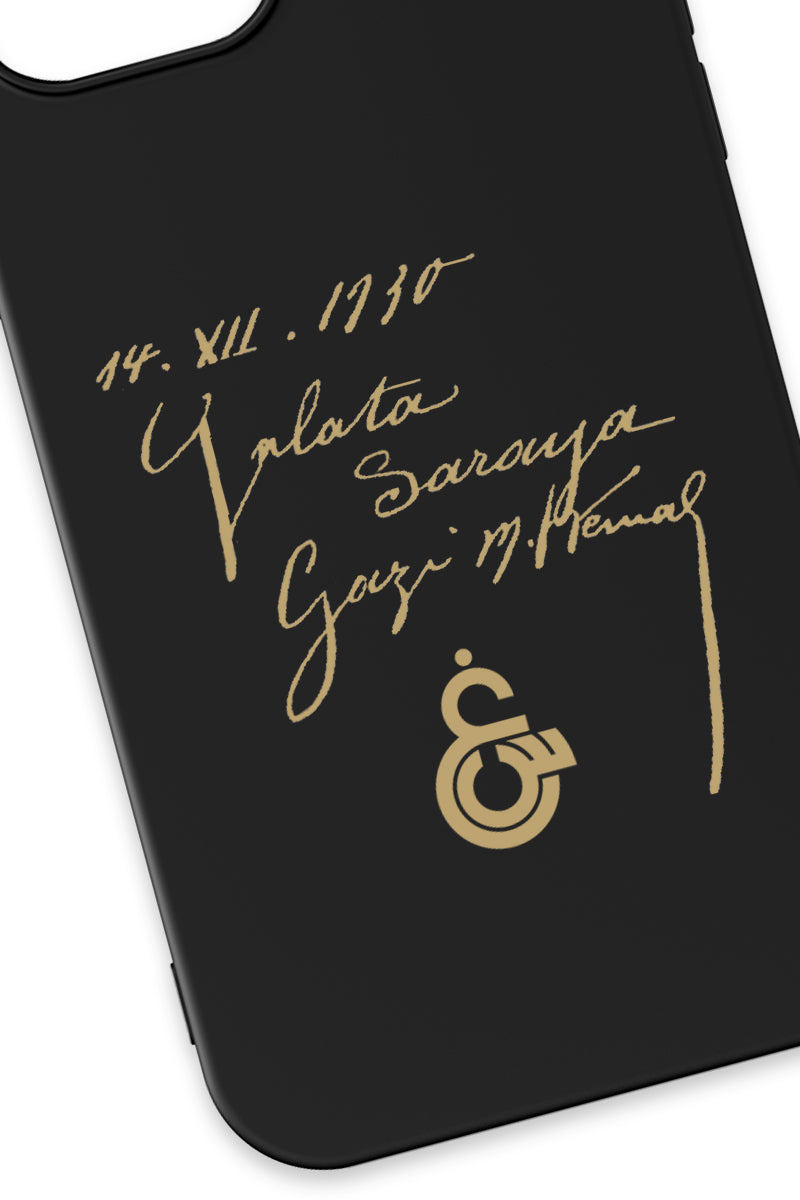 Galatasaray Atatürk İmza Siyah Silikon Telefon Kılıfı