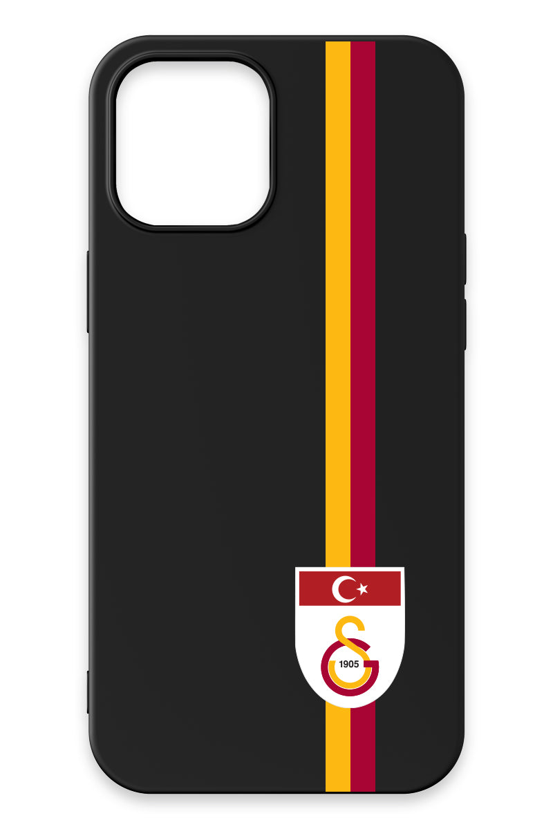 Galatasaray Parçalı Şerit Bayrak Arma Siyah Silikon Telefon Kılıfı